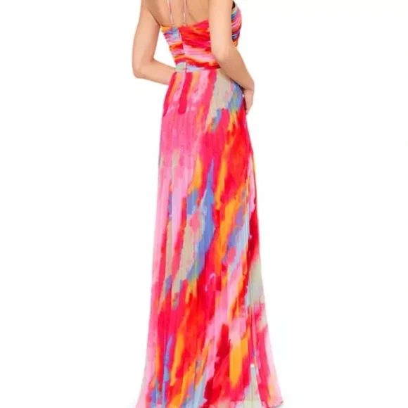 Xscape Colorful Pleated Maxi Dress - Picture 2 of 5
